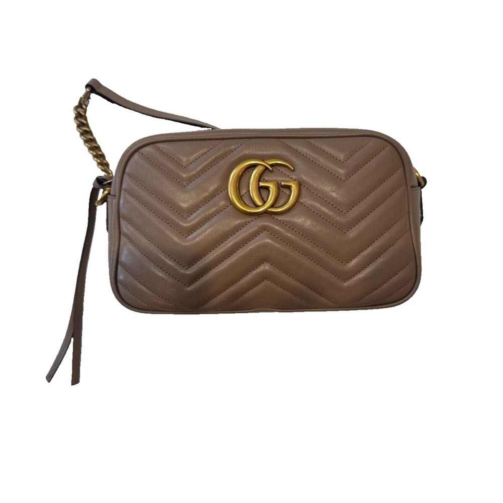 Gucci GG Marmont Shoulder Bag Small Dusty Pink Leather